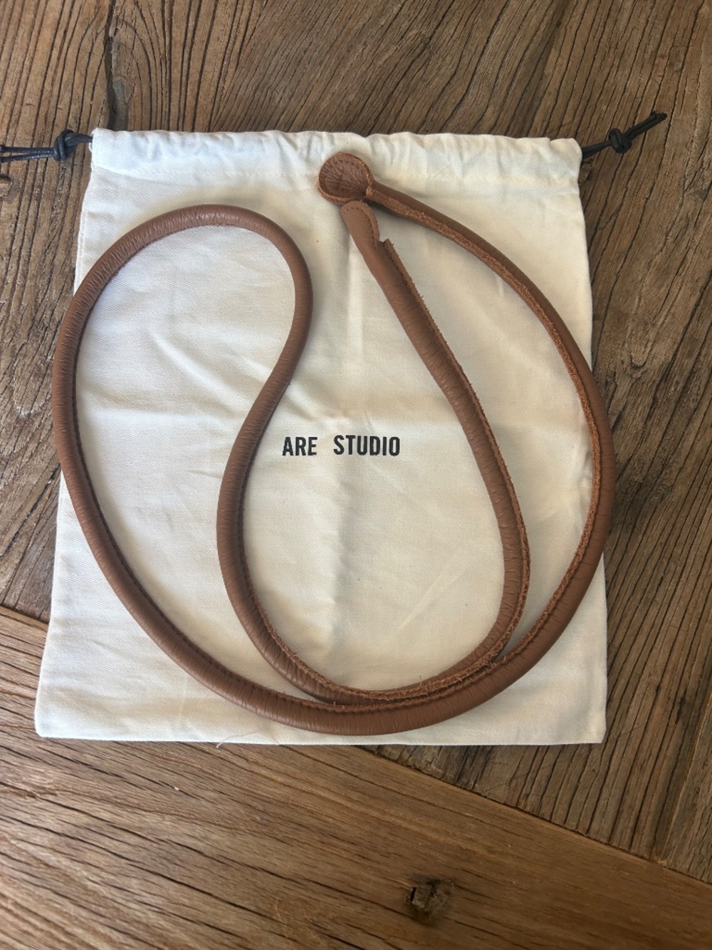 ARE Studio Knot Belt Tobacco Brown Leather Size 1 (55 inches by 1/2 inch)